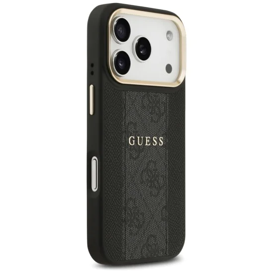 Калъф за iPhone 17 Pro - Guess - Hardcase 4G Stripe MagSafe (GUHMP17LPG4SEMCK) - Черен