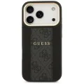 Калъф за iPhone 17 Pro - Guess - Hardcase 4G Stripe MagSafe (GUHMP17LPG4SEMCK) - Черен