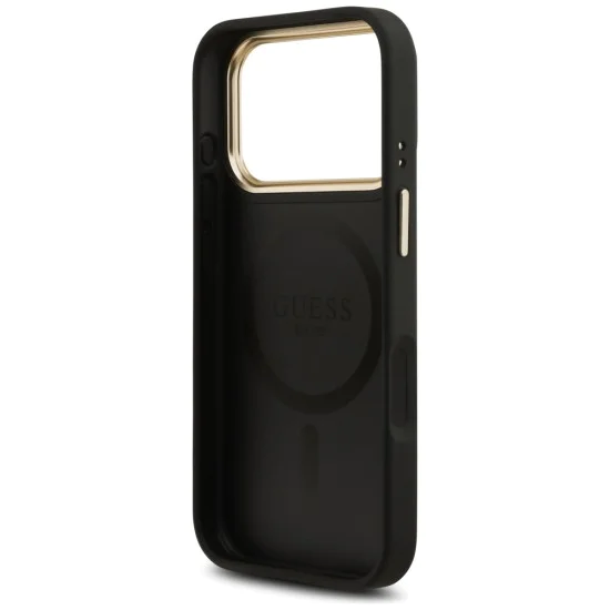 Калъф за iPhone 17 Pro Max - Guess - Hardcase 4G Stripe MagSafe (GUHMP17XPG4SEMCK) - Черен