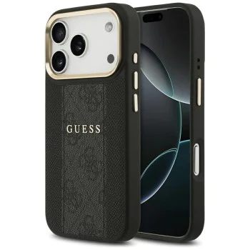 Калъф за iPhone 17 Pro Max - Guess - Hardcase 4G Stripe MagSafe (GUHMP17XPG4SEMCK) - Черен