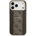 Калъф за iPhone 17 Pro - Guess - Hardcase 4G Stripe MagSafe (GUHMP17LPG4SEMCW) - Кафяв