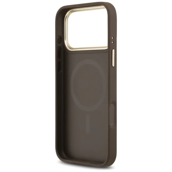 Калъф за iPhone 17 Pro - Guess - Hardcase 4G Stripe MagSafe (GUHMP17LPG4SEMCW) - Кафяв
