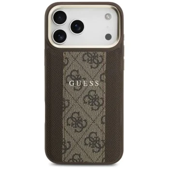 Калъф за iPhone 17 Pro Max - Guess - Hardcase 4G Stripe MagSafe (GUHMP17XPG4SEMCW) - Кафяв
