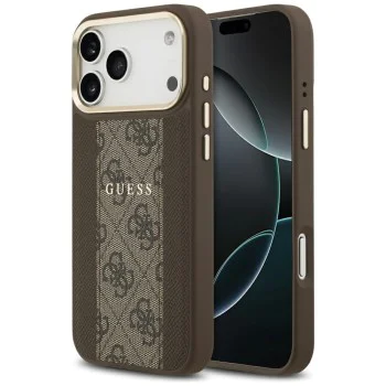 Калъф за iPhone 17 Pro Max - Guess - Hardcase 4G Stripe MagSafe (GUHMP17XPG4SEMCW) - Кафяв
