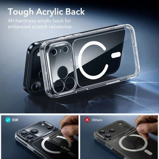 Калъф за iPhone 17 Pro - ESR - Classic Hybrid HaloLock [Включен протектор за екран] - Прозрачен