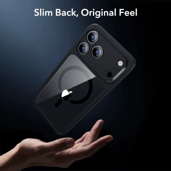 Калъф за iPhone 17 Pro - ESR - Classic Hybrid HaloLock [Включен протектор за екран] - Прозрачен Черен