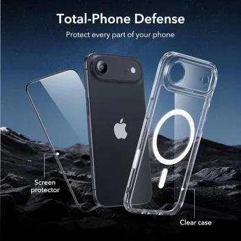 Калъф за iPhone 17 Air - ESR - Classic Hybrid HaloLock [Включен протектор за екран] - Прозрачен