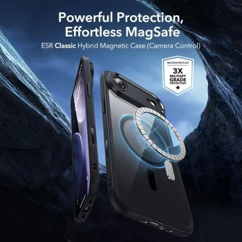 Калъф за iPhone 17 Air - ESR - Classic Hybrid HaloLock [Включен протектор за екран] - Прозрачен Черен