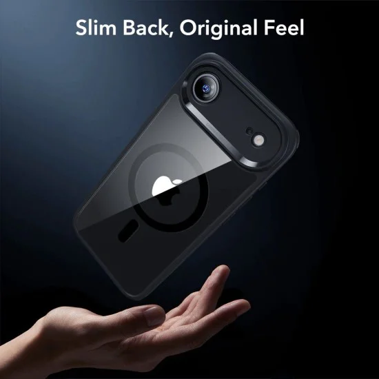 Калъф за iPhone 17 Air - ESR - Classic Hybrid HaloLock [Включен протектор за екран] - Прозрачен Черен
