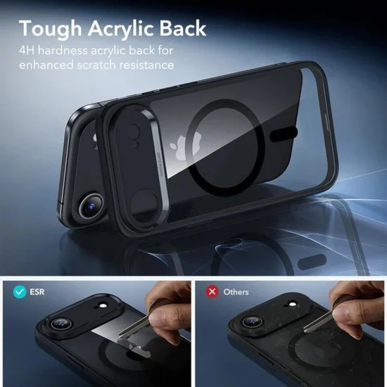 Калъф за iPhone 17 Air - ESR - Classic Hybrid HaloLock [Включен протектор за екран] - Прозрачен Черен