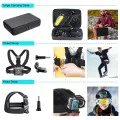 Techsuit - Комплект аксесоари CamQuest 50in1 (SA50) - за GoPro Hero, SJCAM, екшън камери, с калъф за носене - Черен