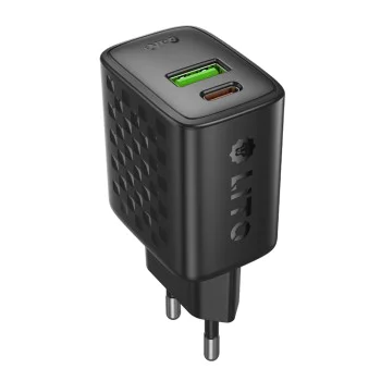 Зарядно - Lito - (LC19) - Type-C, USB изход, PD30W, GaN, PC Fireproof, EU Plug - Черен