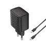 Зарядно - Lito - (LC20T) - с включен кабел Type-C, изход Type-C, PD45W, GaN, PC Fireproof, EU щепсел - Черен