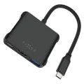 Fixed - Хъб 5в1 Quadri (FIXHU-QR-BK) - USB-C към 2x USB-C, 2x USB-A, HDMI, PD140W, 4K, 10Gb/s - Космическо Черен