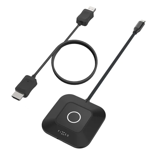 Fixed - Безжичен HDMI удължител AirLink (FIXA-AL-BK) - Plug&Play, 1080p Full HD, USB-C PD100W - Черен