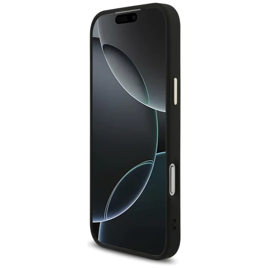 Калъф за iPhone 17 Pro Max - Guess - Fixed Glitter Big 4G Metal Frame (GUHCP17XHG4SGCK) - Черен