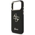 Калъф за iPhone 17 Pro Max - Guess - Fixed Glitter Big 4G Metal Frame (GUHCP17XHG4SGCK) - Черен