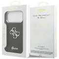Калъф за iPhone 17 Pro Max - Guess - Fixed Glitter Big 4G Metal Frame (GUHCP17XHG4SGCK) - Черен