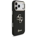 Калъф за iPhone 17 Pro Max - Guess - Fixed Glitter Big 4G Metal Frame (GUHCP17XHG4SGCK) - Черен