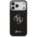 Калъф за iPhone 17 Pro Max - Guess - Fixed Glitter Big 4G Metal Frame (GUHCP17XHG4SGCK) - Черен