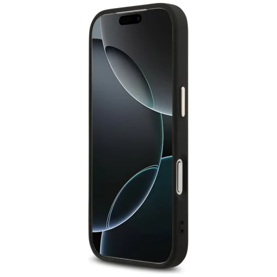 Калъф за iPhone 17 Pro - Guess - Fixed Glitter Big 4G Metal Frame (GUHCP17LHG4SGCK) - Черен
