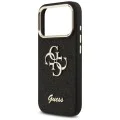 Калъф за iPhone 17 Pro - Guess - Fixed Glitter Big 4G Metal Frame (GUHCP17LHG4SGCK) - Черен