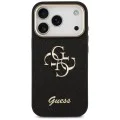 Калъф за iPhone 17 Pro - Guess - Fixed Glitter Big 4G Metal Frame (GUHCP17LHG4SGCK) - Черен
