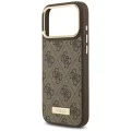 Калъф за iPhone 17 Pro Max - Guess - Hardcase 4G Logo Plate MagSafe (GUHMP17XU4GPRW) - Кафяв