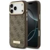 Калъф за iPhone 17 Pro Max - Guess - Hardcase 4G Logo Plate MagSafe (GUHMP17XU4GPRW) - Кафяв