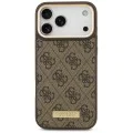 Калъф за iPhone 17 Pro Max - Guess - Hardcase 4G Logo Plate MagSafe (GUHMP17XU4GPRW) - Кафяв