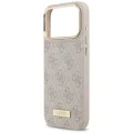 Калъф за iPhone 17 Pro Max - Guess - Hardcase 4G Logo Plate MagSafe (GUHMP17XU4GPRP) - Розов