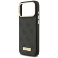 Калъф за iPhone 17 Pro Max - Guess - Hardcase 4G Logo Plate MagSafe (GUHMP17XU4GPRK) - Черен