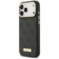 Калъф за iPhone 17 Pro Max - Guess - Hardcase 4G Logo Plate MagSafe (GUHMP17XU4GPRK) - Черен