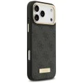 Калъф за iPhone 17 Pro Max - Guess - Hardcase 4G Logo Plate MagSafe (GUHMP17XU4GPRK) - Черен