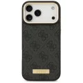 Калъф за iPhone 17 Pro Max - Guess - Hardcase 4G Logo Plate MagSafe (GUHMP17XU4GPRK) - Черен
