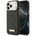 Калъф за iPhone 17 Pro Max - Guess - Hardcase 4G Logo Plate MagSafe (GUHMP17XU4GPRK) - Черен