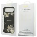 Калъф за iPhone 17 Air - Guess - Grained Flowers MagSafe (GUHMP17MPGNMPLMK) - Черен