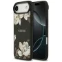 Калъф за iPhone 17 Air - Guess - Grained Flowers MagSafe (GUHMP17MPGNMPLMK) - Черен