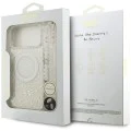 Калъф за iPhone 17 Pro Max – с MagSafe – Guess (GUHMP17XHCPOFPH) IML Flowers Allover Electroplated с перлена каишка – Бял