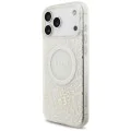 Калъф за iPhone 17 Pro Max – с MagSafe – Guess (GUHMP17XHCPOFPH) IML Flowers Allover Electroplated с перлена каишка – Бял