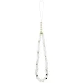 Калъф за iPhone 17 Pro Max – с MagSafe – Guess (GUHMP17XHCPOFPH) IML Flowers Allover Electroplated с перлена каишка – Бял