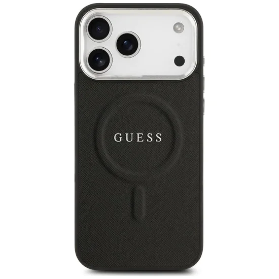 Калъф за iPhone 17 Pro Max - Guess - Hardcase Classic Logo MagSafe (GUHMP17XPSAREGSK) - Черен