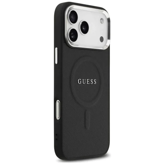 Калъф за iPhone 17 Pro Max - Guess - Hardcase Classic Logo MagSafe (GUHMP17XPSAREGSK) - Черен