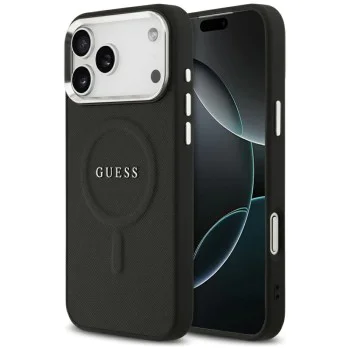 Калъф за iPhone 17 Pro Max - Guess - Hardcase Classic Logo MagSafe (GUHMP17XPSAREGSK) - Черен
