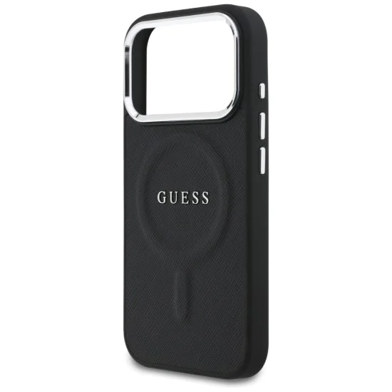 Калъф за iPhone 17 Pro - Guess - Hardcase Classic Logo MagSafe (GUHMP17LPSAREGSK) - Черен