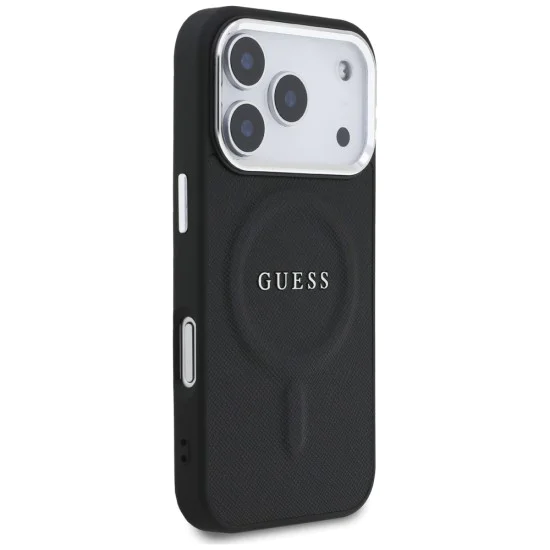 Калъф за iPhone 17 Pro - Guess - Hardcase Classic Logo MagSafe (GUHMP17LPSAREGSK) - Черен
