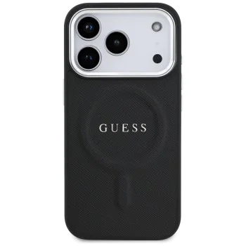 Калъф за iPhone 17 Pro - Guess - Hardcase Classic Logo MagSafe (GUHMP17LPSAREGSK) - Черен