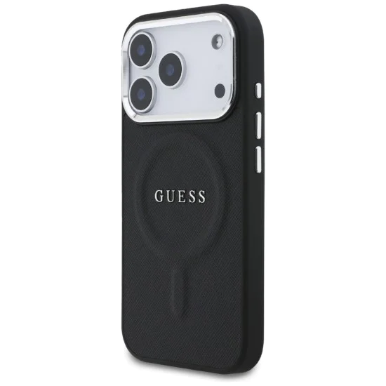 Калъф за iPhone 17 Pro - Guess - Hardcase Classic Logo MagSafe (GUHMP17LPSAREGSK) - Черен