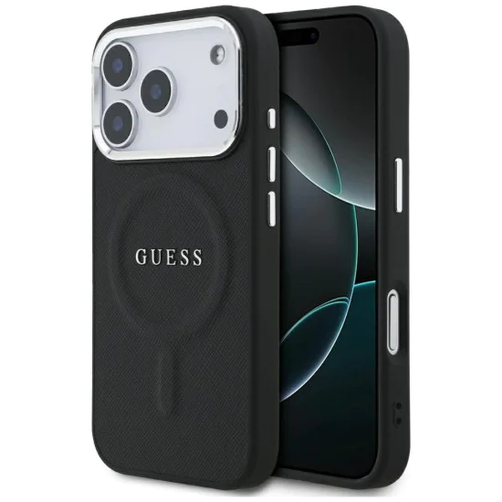 Калъф за iPhone 17 Pro - Guess - Hardcase Classic Logo MagSafe (GUHMP17LPSAREGSK) - Черен