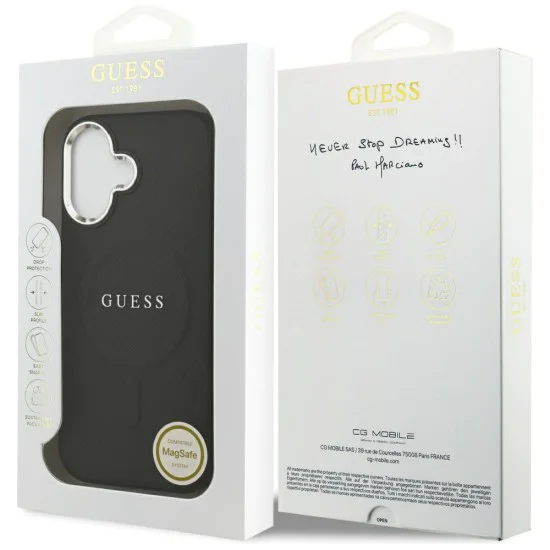 Калъф за iPhone 17 - Guess - Hardcase Classic Logo MagSafe (GUHMP17SPSAREGSK) - Черен
